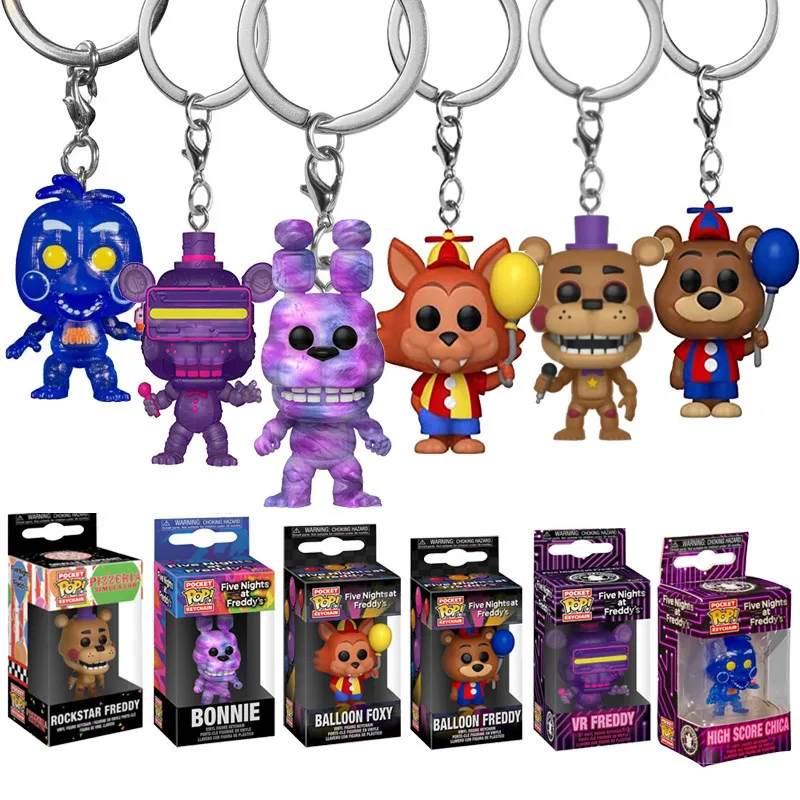 Recién llegado, llaveros Funko Pocket Freddy High Score Chica Ballon VR.Freddy Ballon Foxy Bonnie, figuras en miniatura de juguete para regalos, 2025