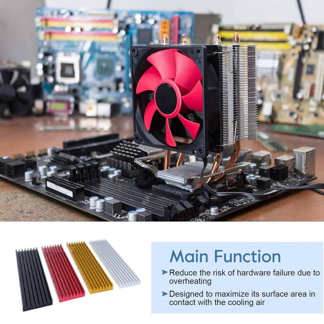 Aluminum Heat Sink Radiator Heat Sink Suitable For Electronic Ic Chips Multiple Colors Available 70 X 22 X 3mm