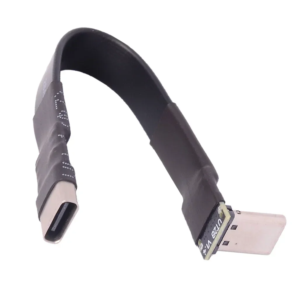 Wholesale USB 3.1 Flat Cable Type-C Male to Type-C Female Flexible Cable 90° Up Downward 10Gbps USB C to USB-C Built-in Extender