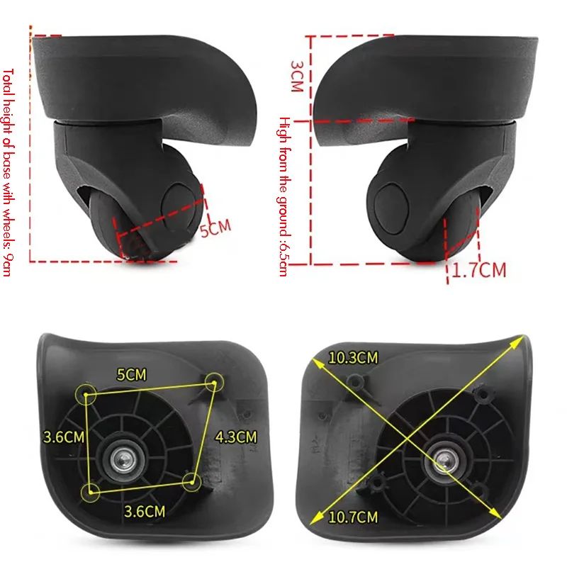 360 Degree Rotation Wheel Replacement Pulley Parts，Suitable For Luggage Accessories Wheel Repair Suitcase Wheel Trolley Box