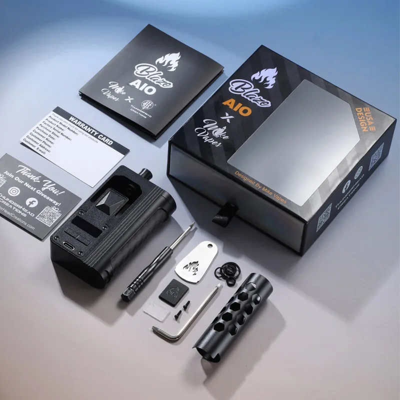 Original ThunderHead Creations X Mikevapes Blaze AIO Boro Mod 5-88W By 18650 Battery 510 Full Mechanical Electronic Cigarette
