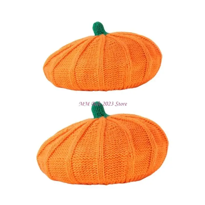 49ME Parents&Children Artist Hat Pumpkin Halloween Hats Fall Winter Hats for Adults Ladies Winter Supplies