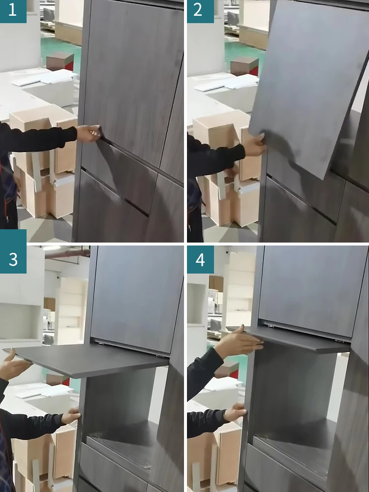 Imagem -05 - Armário Forno ar Condicionado Armário Flip-up Escondido Dobrável Swing Door Slide Pocket Door Top Montagem Rail Hardware Acessórios