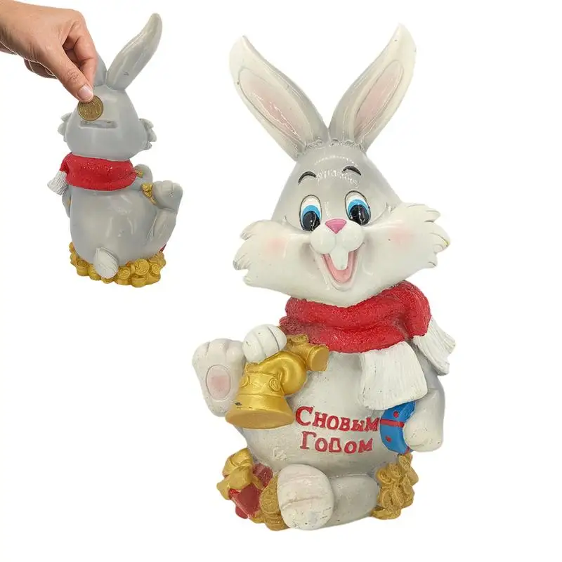 Spaarpot Ornamenten Bell Bunny Spaarpot Kerst Herbruikbare Muntbank Decoratief Creatief Kerstdecor Onbreekbare Spaarpot