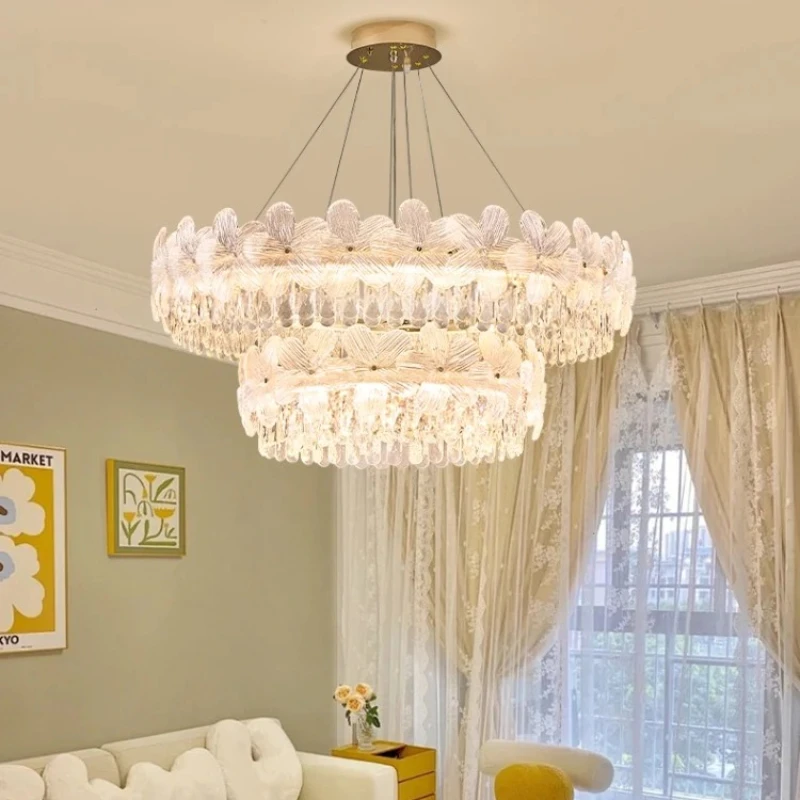 

Nordic Crystal Led Pendant Lights for Living Dining Room Food Tables Kitchen Bedroom Chandelier Home Decor Hanging Light Fixture