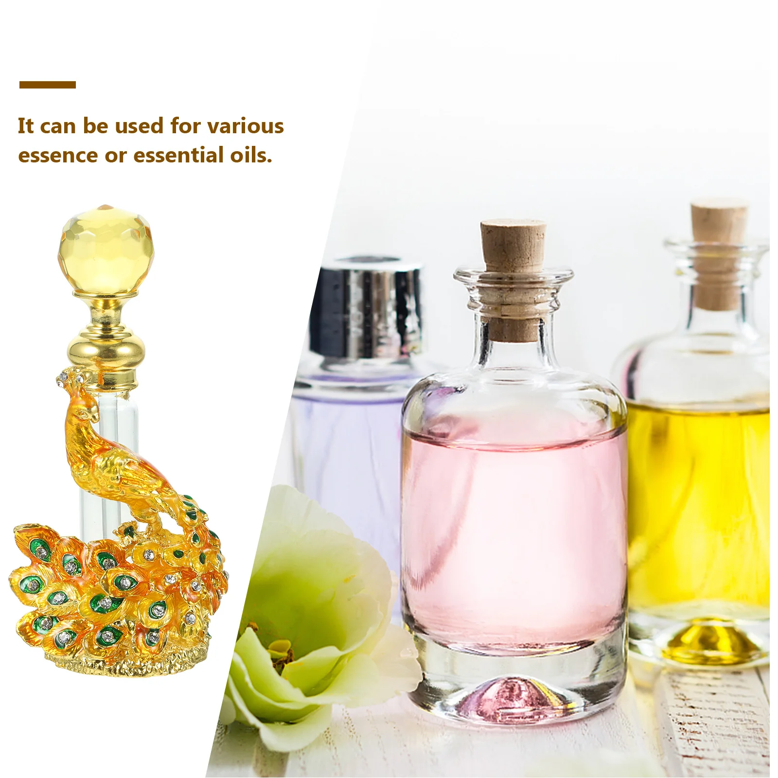 زجاجة عطر الطاووس الأنيقة خمر زجاج فارغ قابل لإعادة الملء السفر زجاجات تخزين الزيوت العطرية الصغيرة الروائح 4 مللي