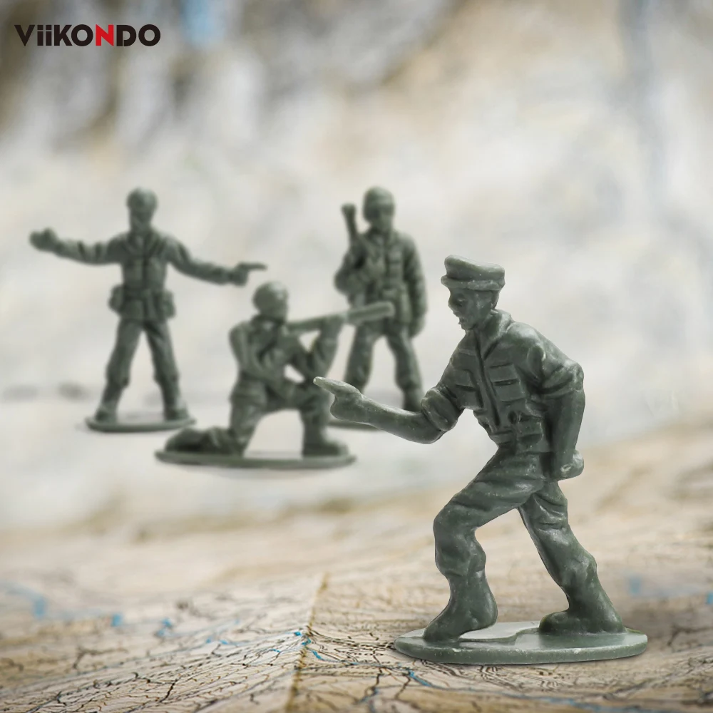 Viikondo-figura de ação plástica clássica, brinquedo dos homens do exército, 1: 72, 2.5cm, soldado, clássico, verde vs Tan, wii, militar, sandbox, cena de guerra, 100 pcs