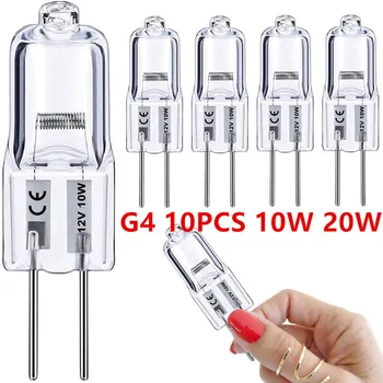 캡슐 LED 램프 전구 삽입 구슬 크리스탈 램프 할로겐 전구 도매, G4 12V10W, 20W, 10 개 