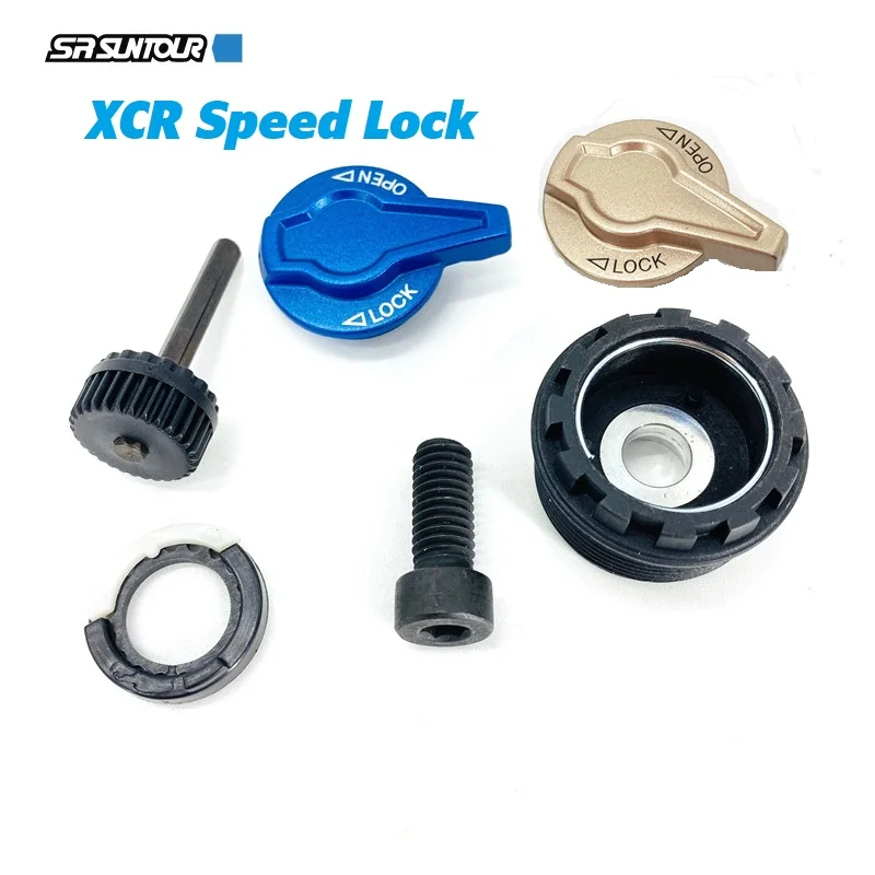 For SR SUNTOUR XCR 32 Front Fork Speed Lockout Lever Lock Cover End Cap Fixing Bolt Damping Rod Cartridge Lock Top Cap Assembly