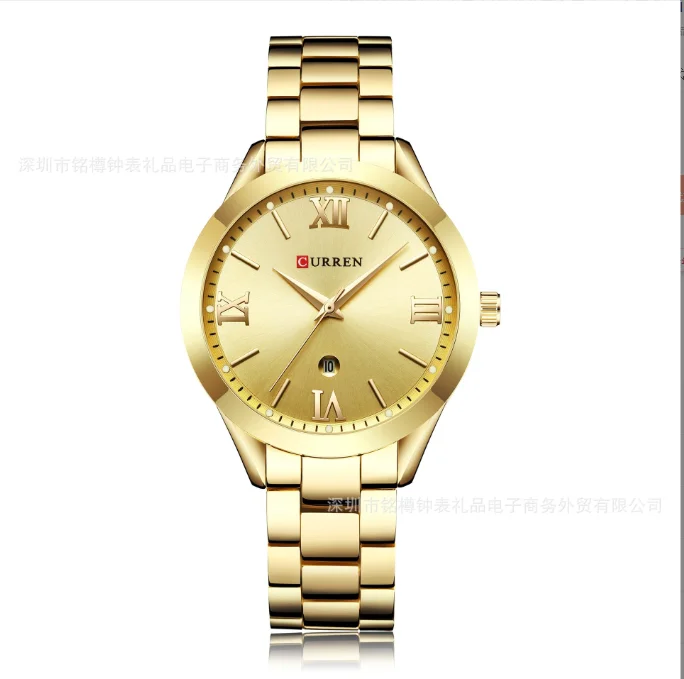 Alloy Strap Women's Elegant Waterproof Watch Temperament Commuting Roman Numeral Display Womens Fashion Watches