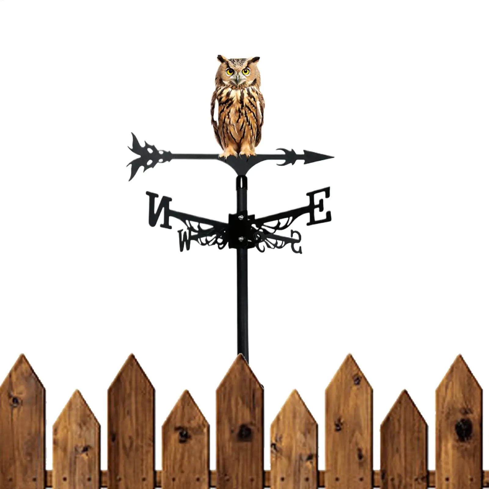 Weather Vane Metal Owl Shaped Rotating Weathervane Outdoor Weather Vanes For Outside Patio Courtyards Roof Gardens Rooftops