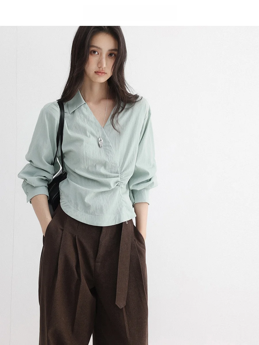 

Женская асимметричная длинная кофта CHACHASTU для ранней весны, с V-образным вырезом, утягивающая, не мнущаяся, для похудения