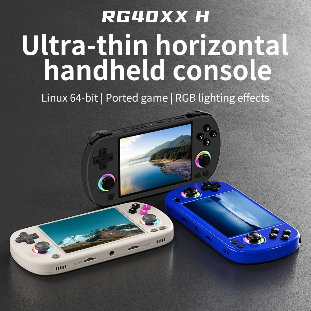 Top Pick Retro Handheld Game Console 4.0'' IPS Screen 64GB 5000+ Games Linux WiFi Bluetooth HD TV Output Gray view 2