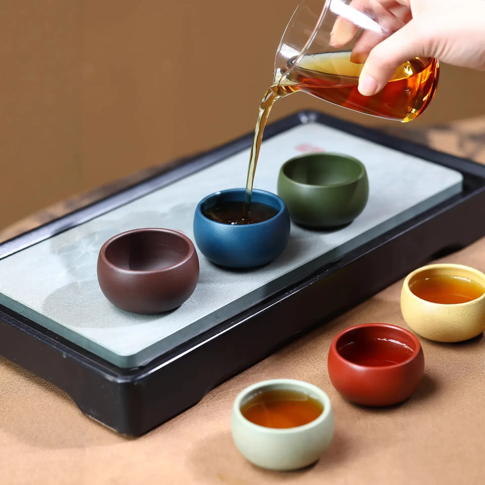 50ML Yixing Purple Clay Tea Cup, Small Capacity Household High-End Tea Set, Matched with Small Cup of Raw Mineral Clay Material