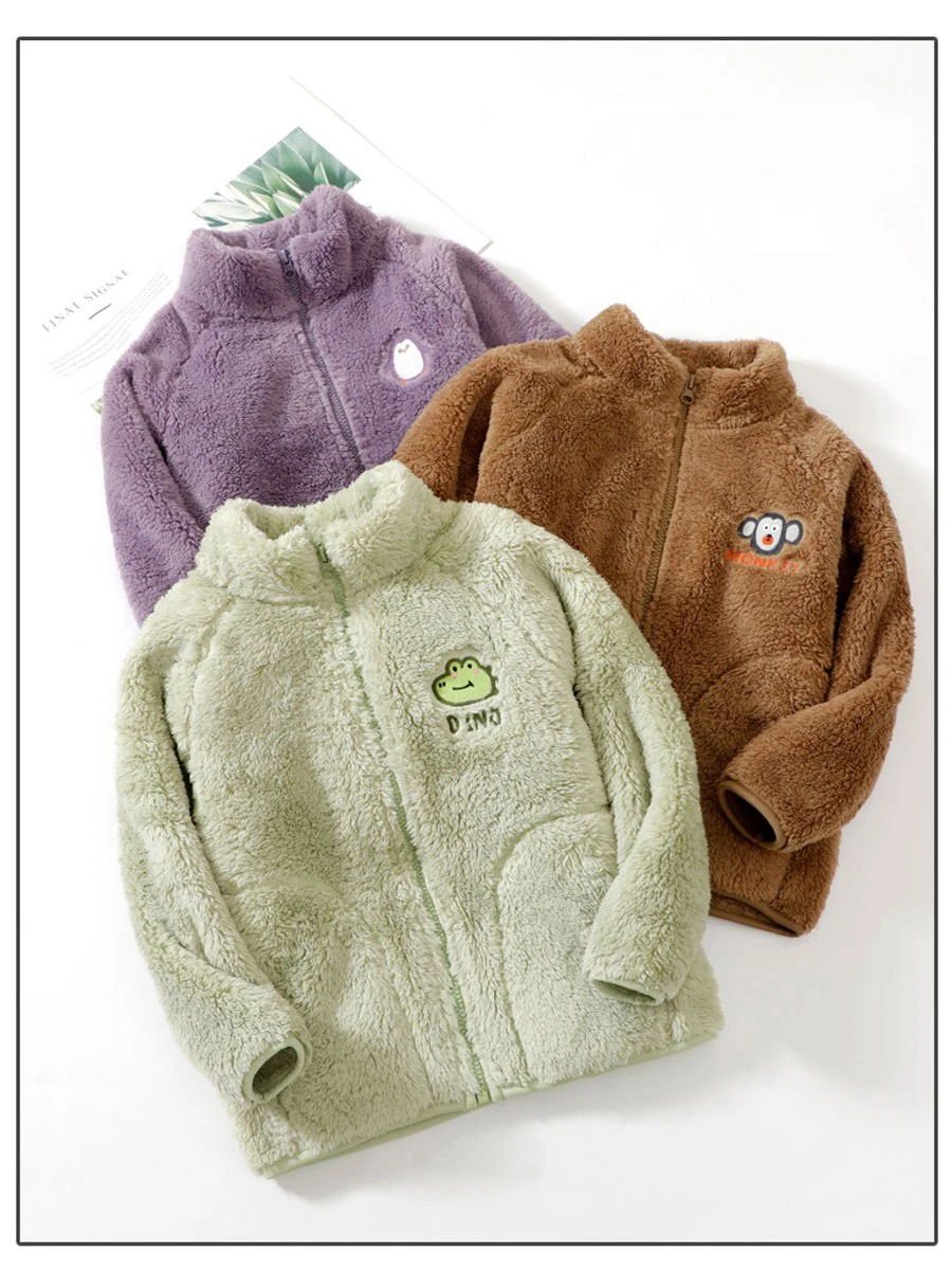 Children's Soft Fleece clothings Boys' and Girls' Coral Fleece outwear Baby Clothings Cute Family Style