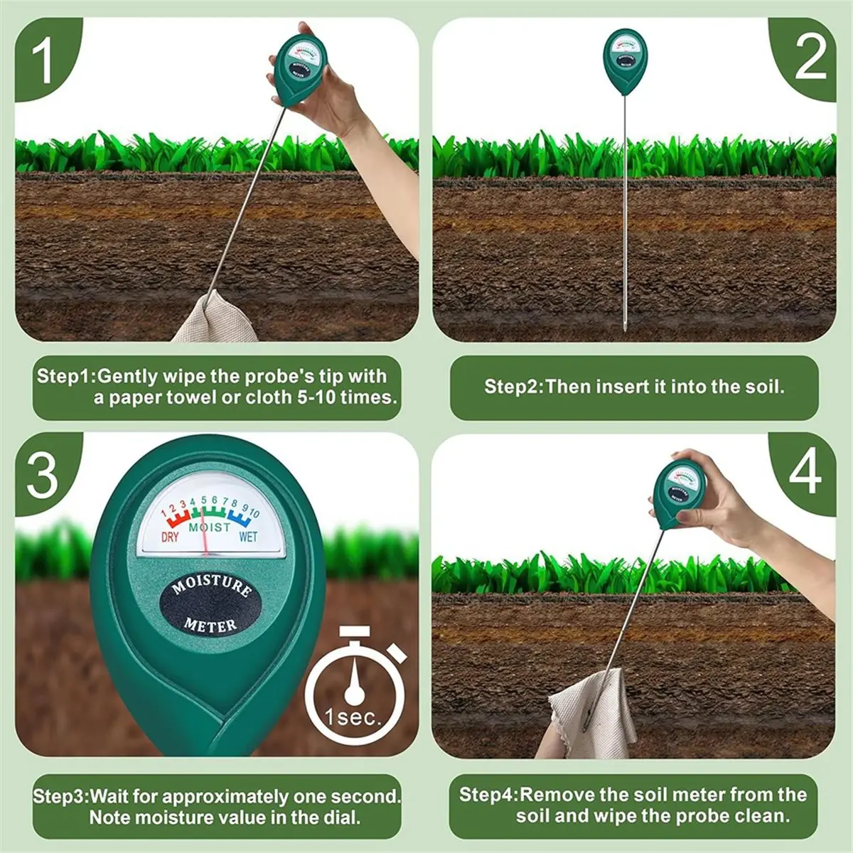 Medidor de Humedad del Suelo de Sonda Larga LNHF, Sensor Indicador de Nivel de Agua, Higrómetro para Plantas de Maceta Grandes d
