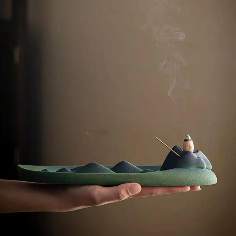 Cz  mountain cloud sea ceramic incense incense multi-function aromatherapy incense burner sandalwood creative ornaments