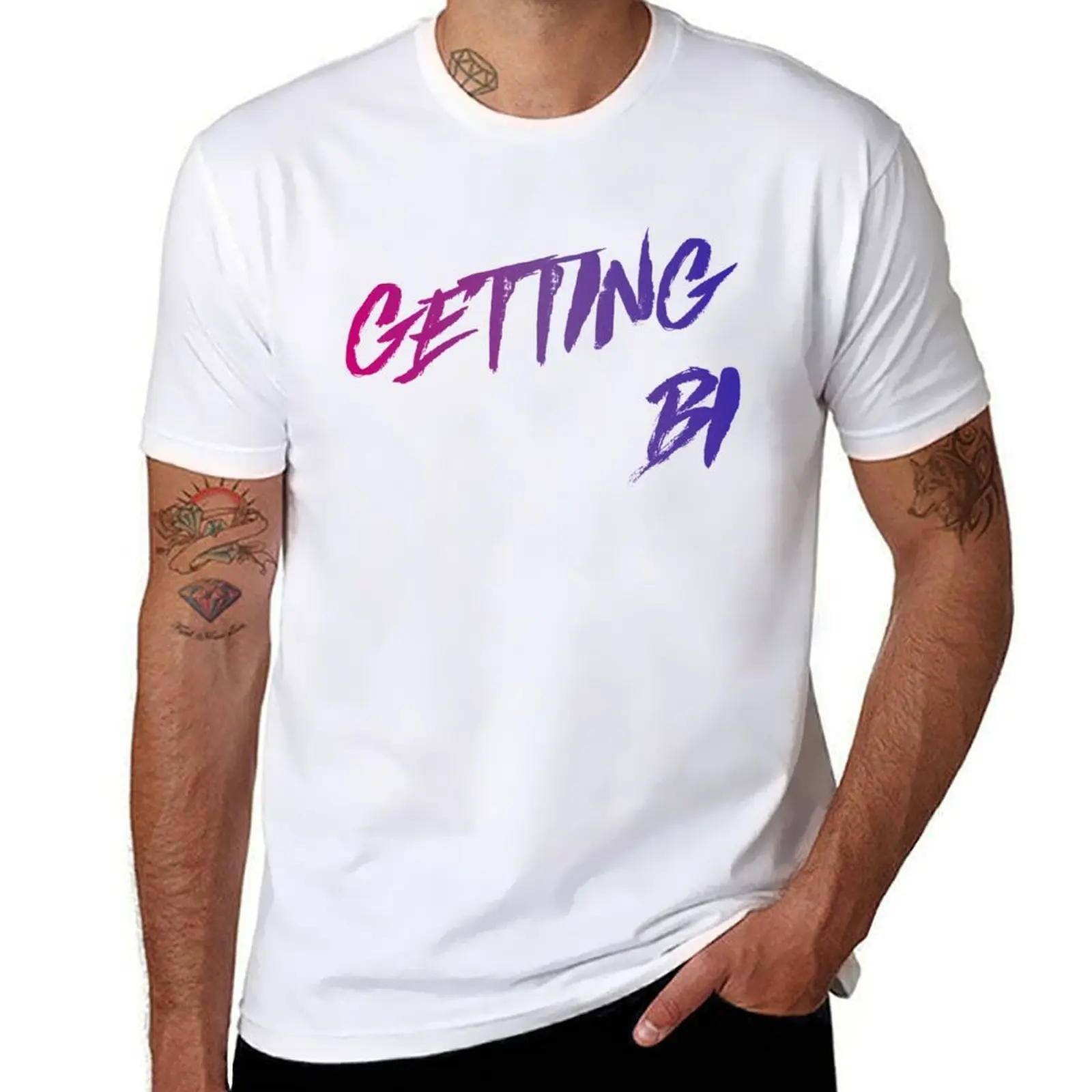 

Getting Bi T-Shirt graphic t shirts for man funny t shirts cotton T-Shirt