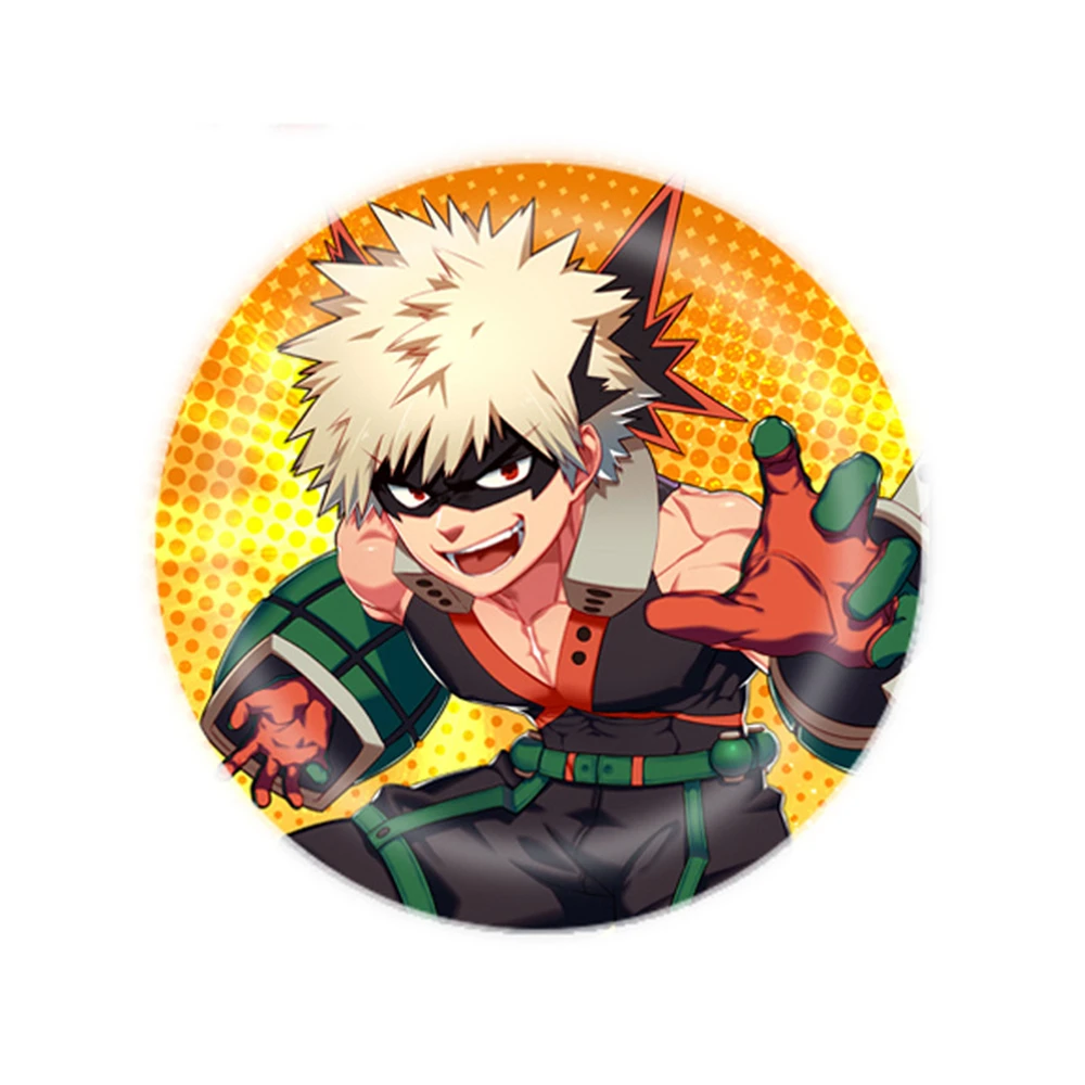 58 มม. อะนิเมะ Boku no Hīrō My Hero Academia ‌   Ashido Mina Midoriya Izuku Deku FROPPY คอสเพลย์เครื่องแต่งกาย Badge Pin SPTE Tinplate Broo