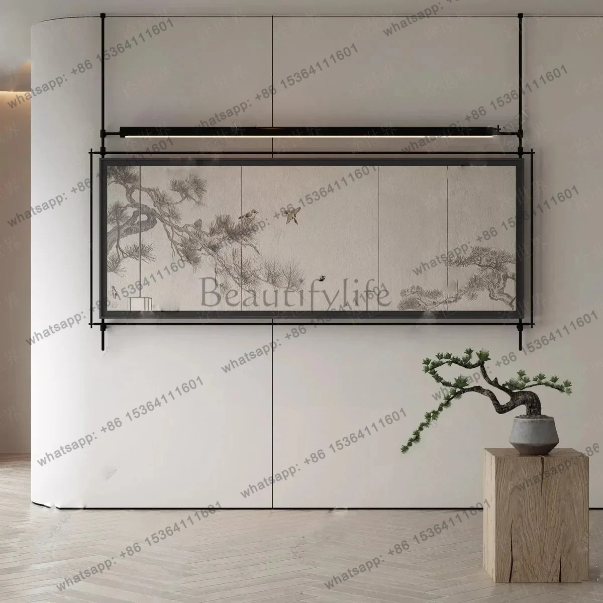 X4 Classical decorative lamp painting wrought iron wall hanging aisle mural lamp  entrance three-dimensional installation