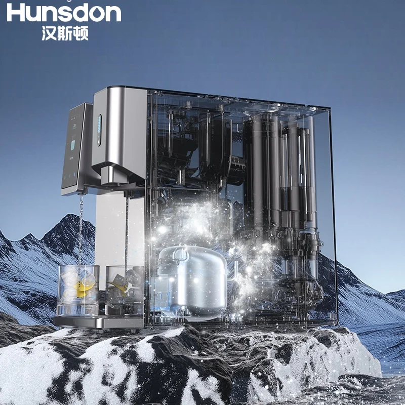 

High-End Electric Portable Countertop Ice Crusher Cube Block Makers with RO Purification Water Dispenser for Home or Hotel Use