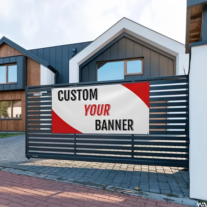 1pc Personalized Custom Banner, Custom Photos & Text Printing, 4 Grommets, Ideal for Outdoor Birthday Parties and Yard Decor
