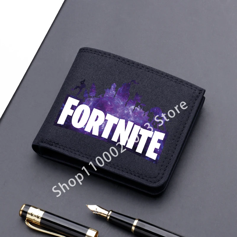 Fortnites Adult Man Wallets Boys Cartoon Leather Fold Wallets Portable Anime Card Holder Coin Purse Cover Purses Birthday Gifts