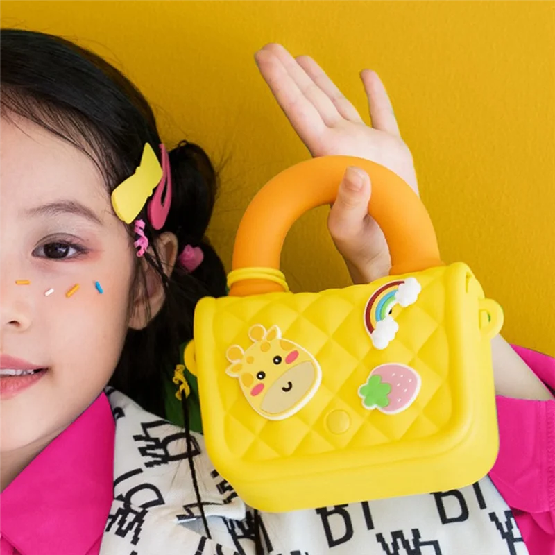 حقيبة كاميرا للأطفال متعددة الوظائف، محمولة لطيفة ومحفظة للعملات المعدنية، بديلة للكاميرا باللون الأزرق