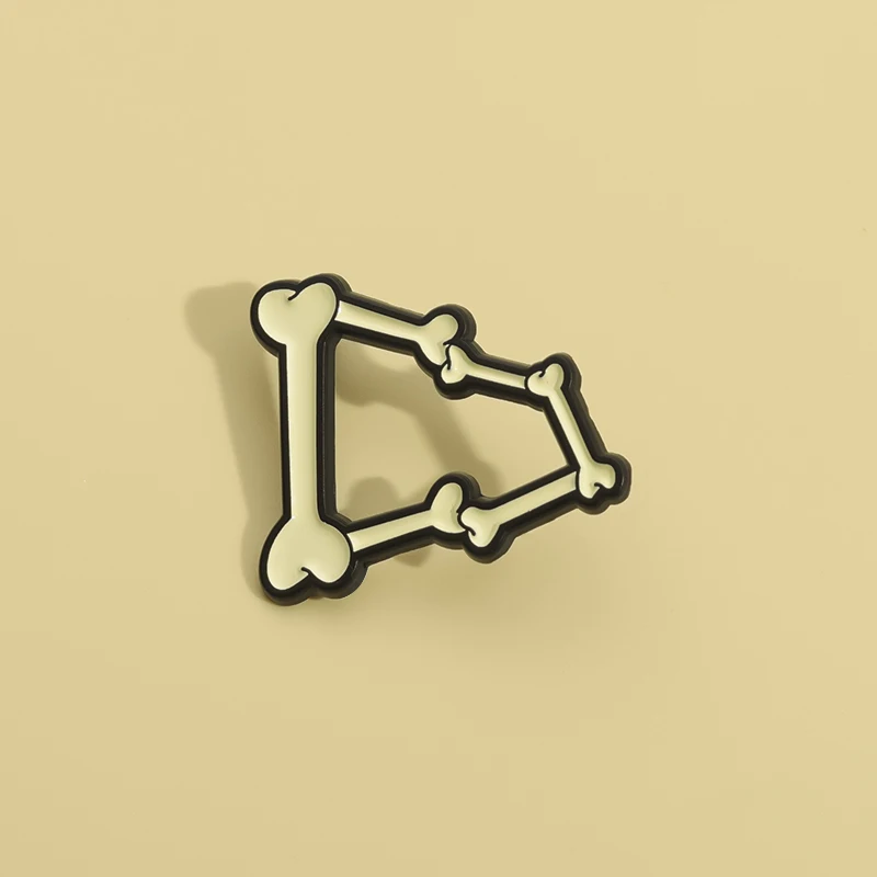 Creative Bone Frame Cap Decorative Pins Clothes Backpack Enamel Pins Metal Accessories Lapel Badge Jewelry Gift for Friends