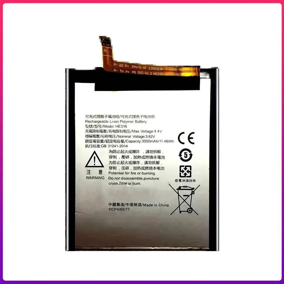 HE316 Portable For Nokia 6 TA-1000 TA-1003 TA-1021 TA-1025 TA-1033 TA-1039 High Quality Mobile Phone Battery 3000mAh