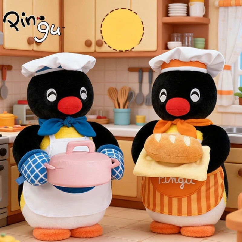Pluszowa zabawka 30 cm, seria kucharska, pingwin kucharz, uroczy motyw pieczenia, dekoracja pokoju dziewczynki, miękka wypchana lalka, dziewczęcy prezent na rocznicę dla par.