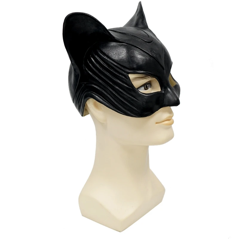 Novo item máscara festa halloween desempenho cosplay prop coelho menina fone de ouvido halloween catwoman meia face maquiagem bola máscara de látex