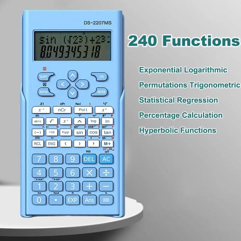 

240 Functions Engineering Scientific Calculator Standard 2-Line 12-Digit Function Calculator Multifunction