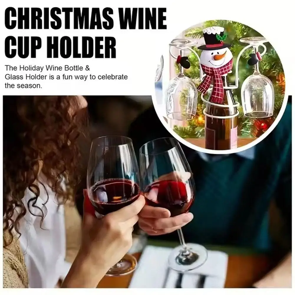 Santa Wine Bottle Holder 2024 Christmas Santa / Dwarf / Snowman Home Holder Glass 8*8*14cm Desktop Wine Decoration Festival U5I8