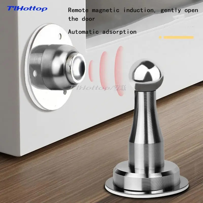 Door Stopper Punched Free Door Mega-ohm Resistor Collision Block Home Toilet Door Fixed Absorption Strong Magnetic Suction Wall