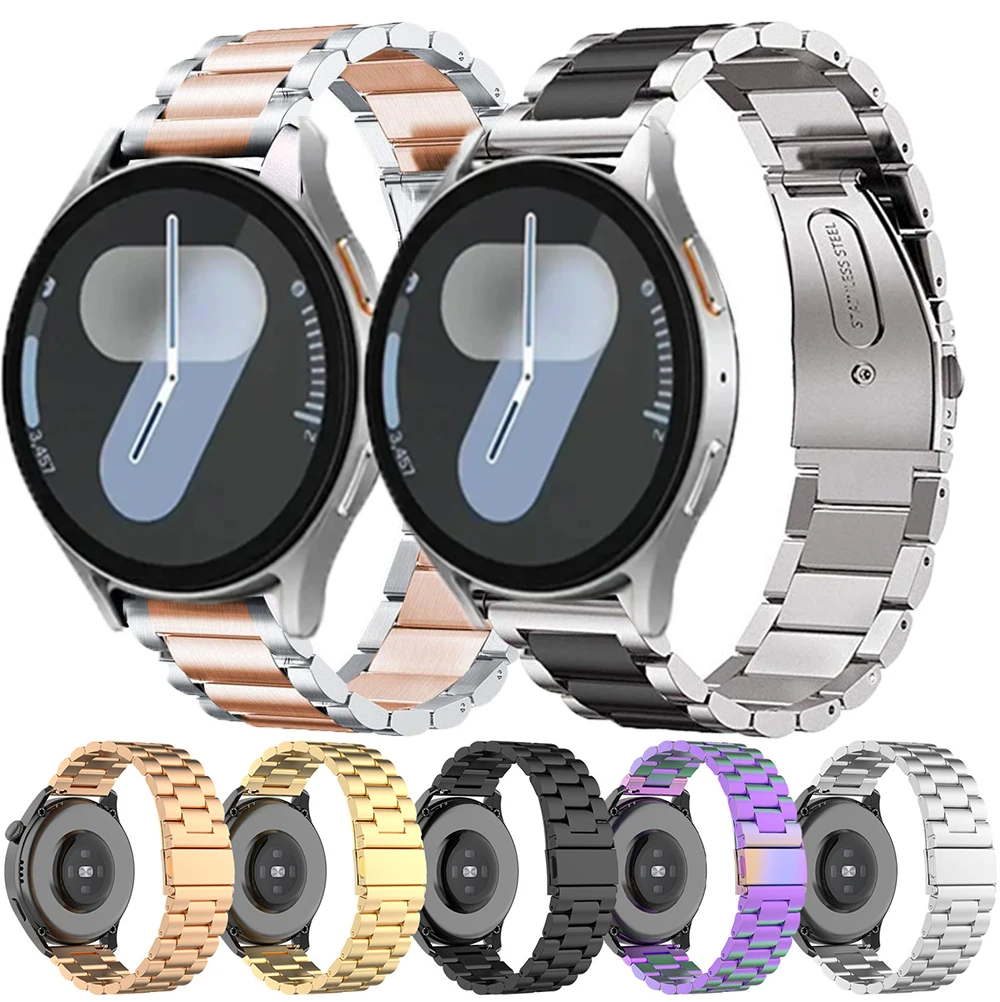 Correa de acero inoxidable para Samsung Galaxy Watch 7 6 5 4 40mm 44mm Band 6Classic 43mm 47mm 5 Pro, pulsera de Metal 22 20mm