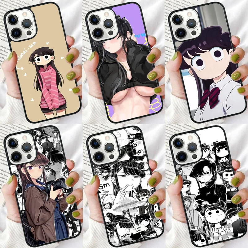 Komi San Meme Funny Manga Chibi Phone Case For iPhone 16 15 14 plus XR XS 11 12 13 Pro max Shell Cover coque