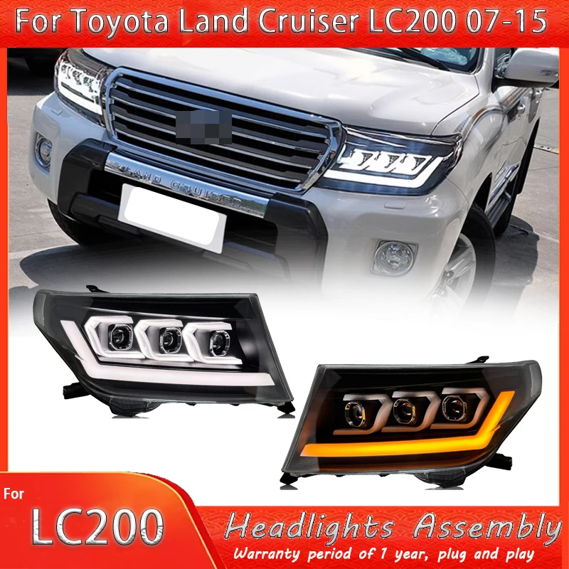 

For Toyota Land Cruiser FJ200 2008-2015 Headlights DRL LED Full LED LC200 Day Run Light Animation Head Lamp Car Accessory