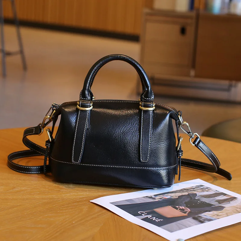 Timeless Minimalist Everyday Small Shoulder Bag for Women Soft Genuine Leather Top Grain Leather Top Handle Luxury Handbag
