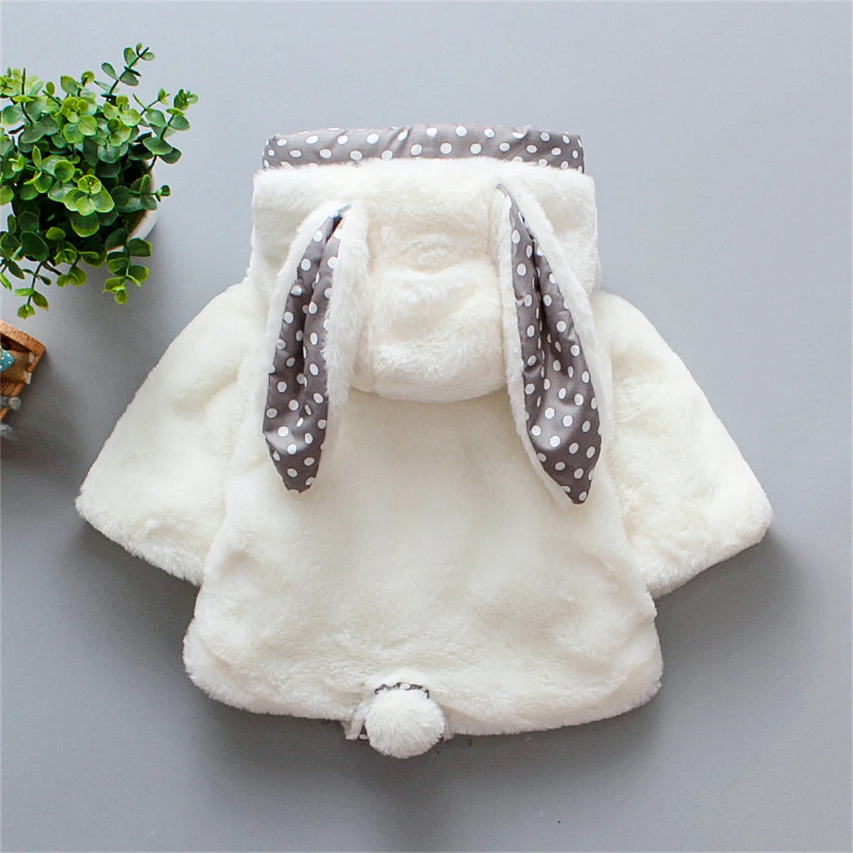 Autumn/Winter Coat Coat Furry Hat Shawl Rabbit Ears Cute And Sweet Delicate Buttons Thick Warm Coat Rabbit Ears