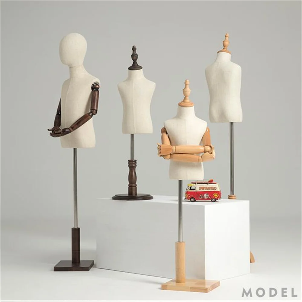 

Children's Fabric Mannequin for Sewing, Wood Base, Display Stand, Fabric, Kid, Baby, Art, Body, Makeni, 3-4 Years, D122