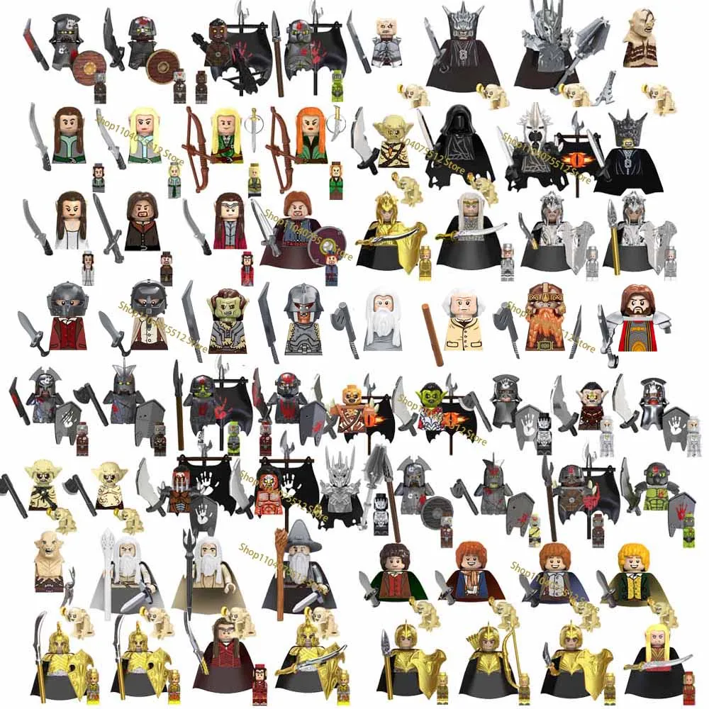 TV6410 Brick Middle Ages Hobbits Elves Orcs Army Dwarf Rohan Uruk-hai Mini Action Figura Building Blocks Assembly Toys Kid Gifts