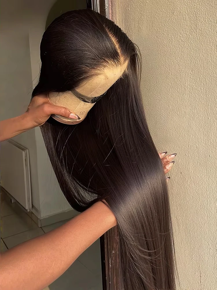 HD Lace Wig 40 50 Inches Straight Human Hair Wigs 13x4 13x6 Transparent Lace Front Wigs Vietnamese Raw Hair 360 Full Lace Frontal Human Hair Wigs100% For Women 300 High Density Preplucked