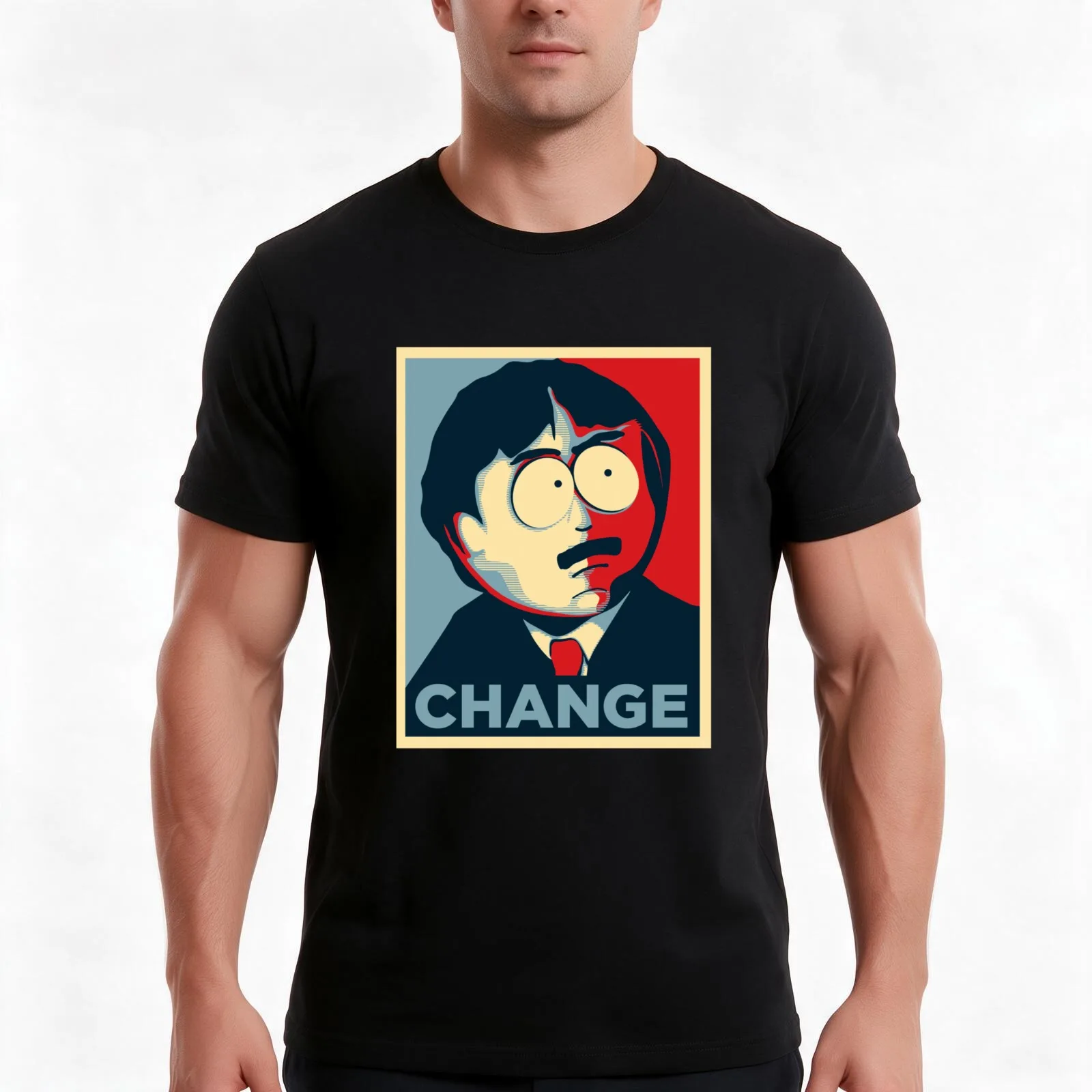 Randy Marsh Change T-Shirt, Summer Casual Cotton Tee, Oversized Streetwear Tops, Vintage Graphic Print, Loose Fit Short Sleeve