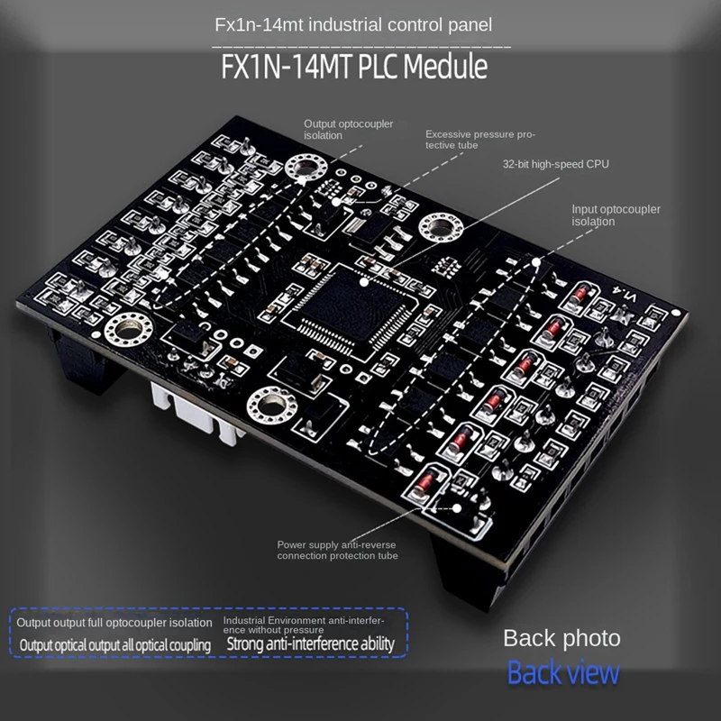 FX1N-14MT PLC Industrial Control Board Replacement Case PLC Module Analog Input / Output With Guide Rail Delay Relay Module