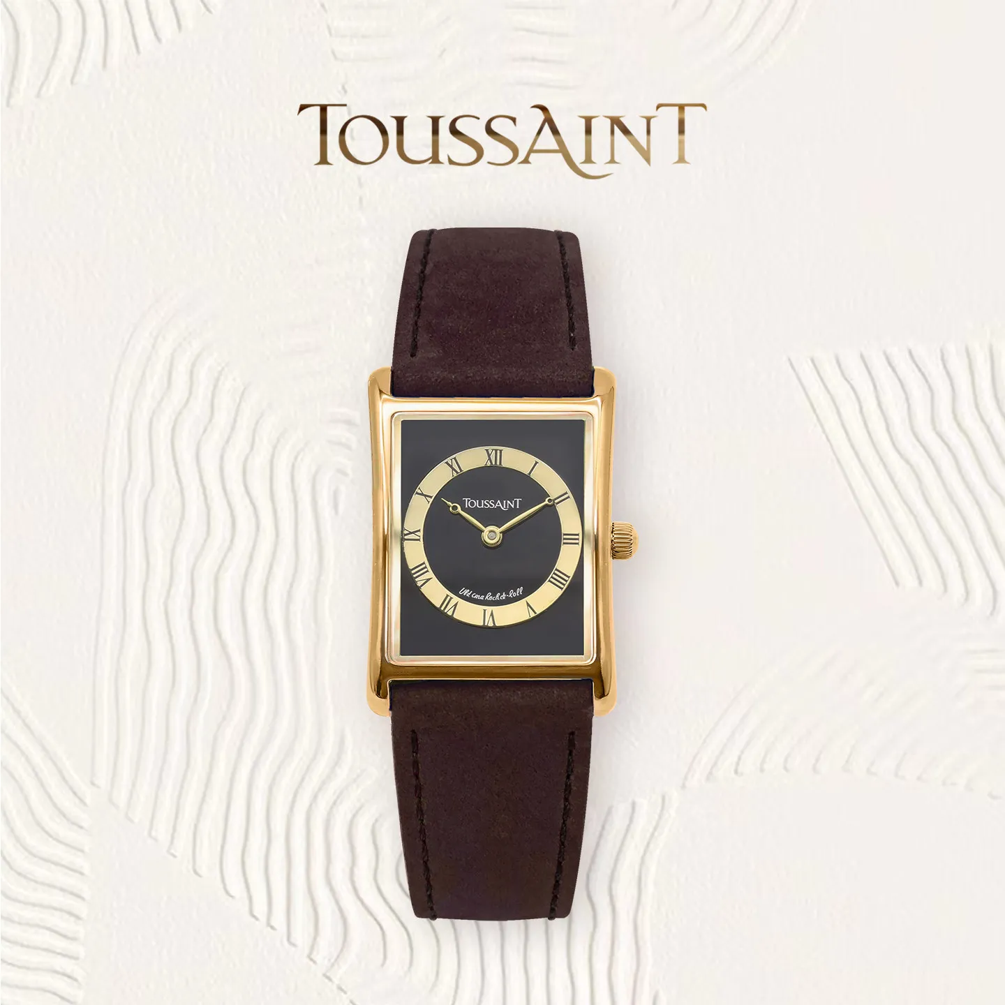 New   Toussaint Small Waist Series Retro White Ladies Watch, Simple and Versatile Brown Strap view 3