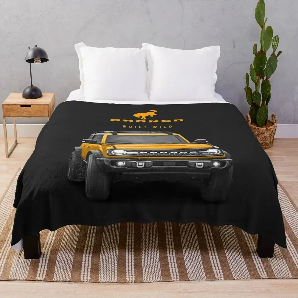 Bronco and Logo - Cyber Orange Throw Blanket Bed Fashionable Flannel Soft manga Blankets