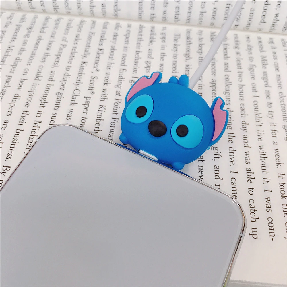 Cute Cartoon Cable Winder Protector Cable Wire Organizer Saver Holder Data Cable Phone Cord Protector Accessories for iPhone