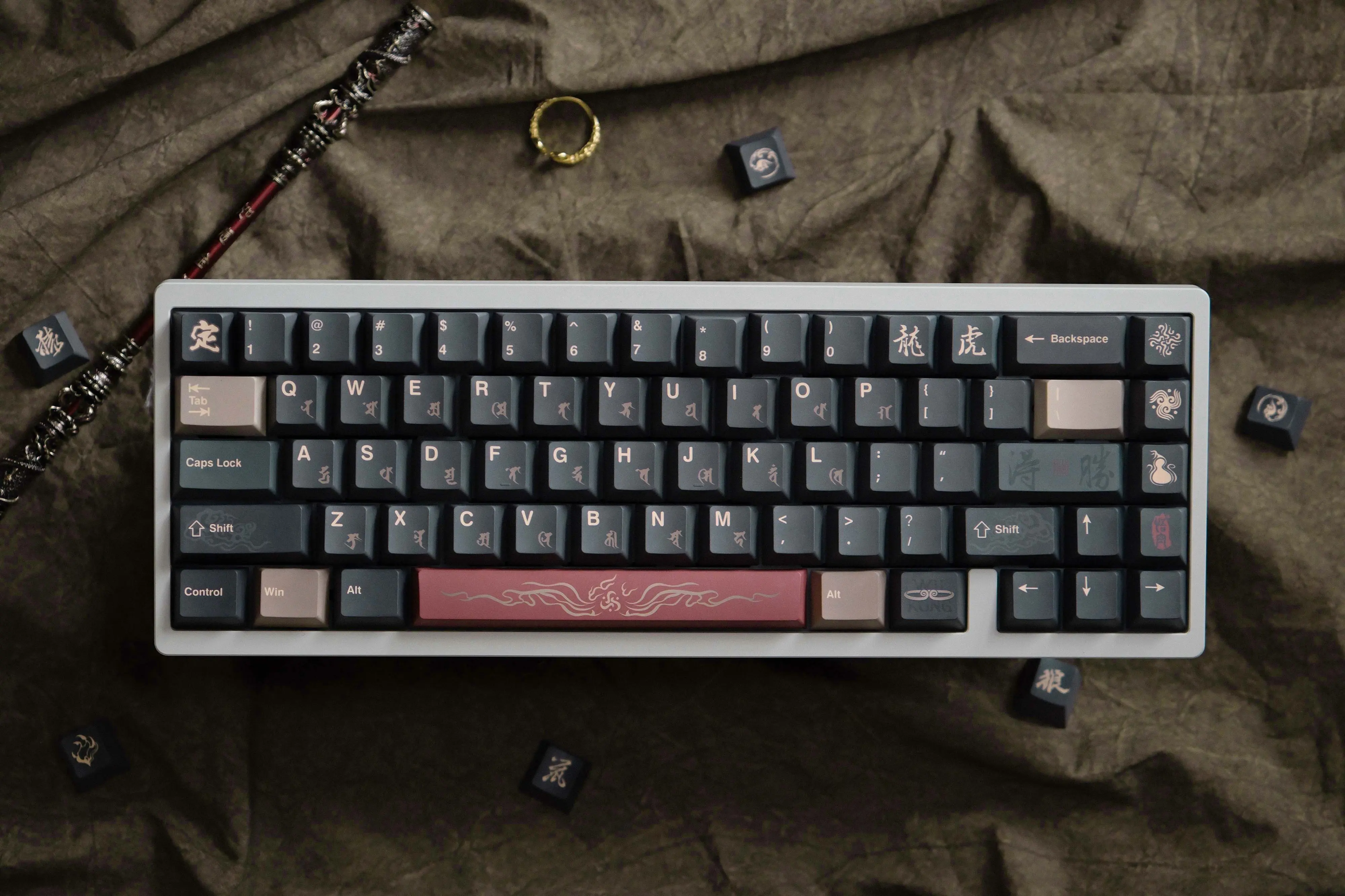 

142 Keys WUKONG keycaps PBT Cherry Profile keycaps for MX Switch mechanical keyboard original design