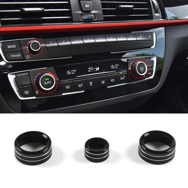 

For BMW 1 2 3 4 Series F30 F34 F46 GT X1 F47 F48 Car Styling Air Conditioner Volume Switch Knob Decoration RingAuto Accessories